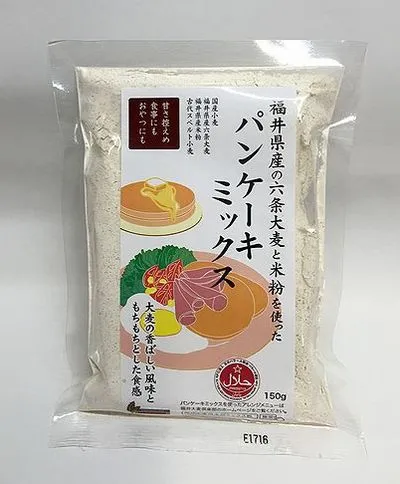 【ハラール認証商品】お菓子作りにも使える！福井県産の六条大麦と米粉を使ったパンケーキミックス　150g